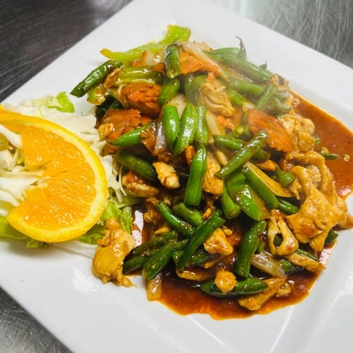 Stir Fry Pad Prik Khing.