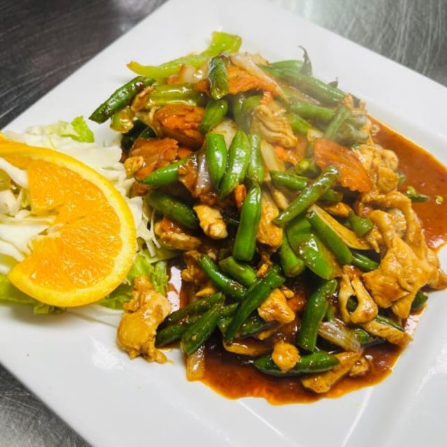 Stir Fry Pad Prik Khing.