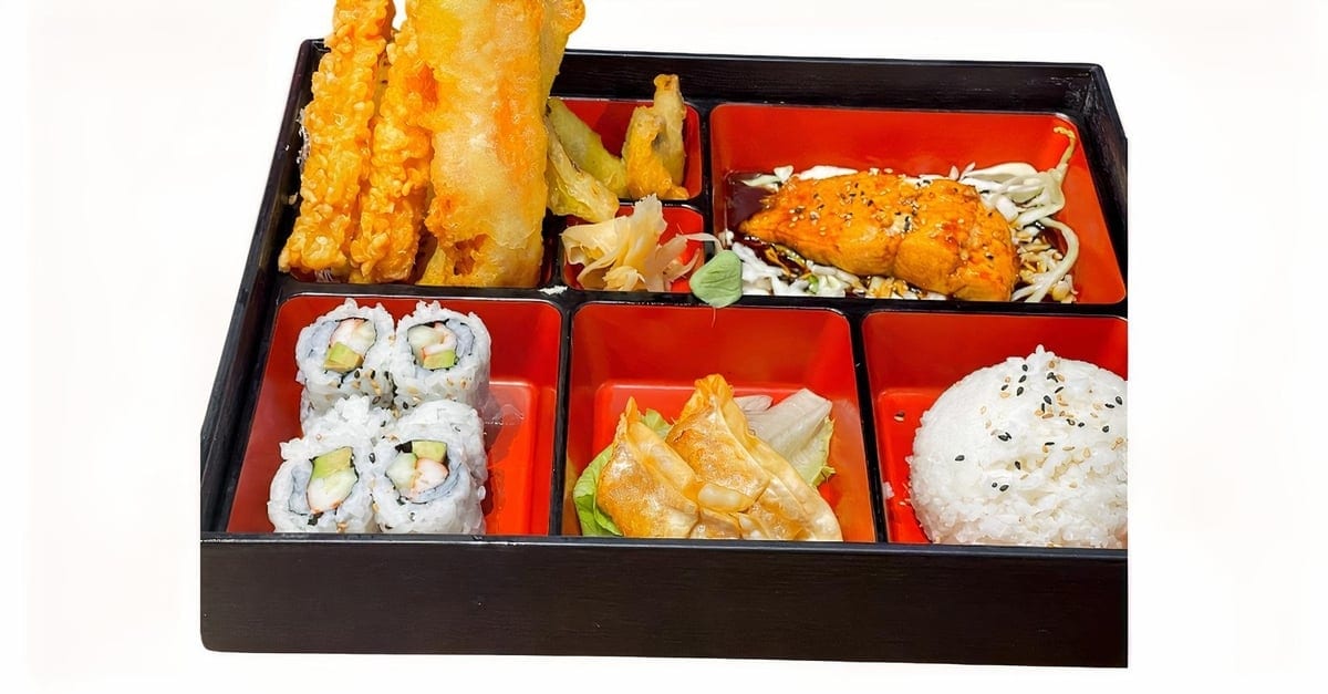 Teriyaki, Shrimp and Vegetable Tempura.