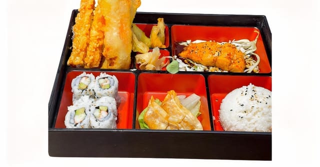 Teriyaki, Shrimp and Vegetable Tempura.